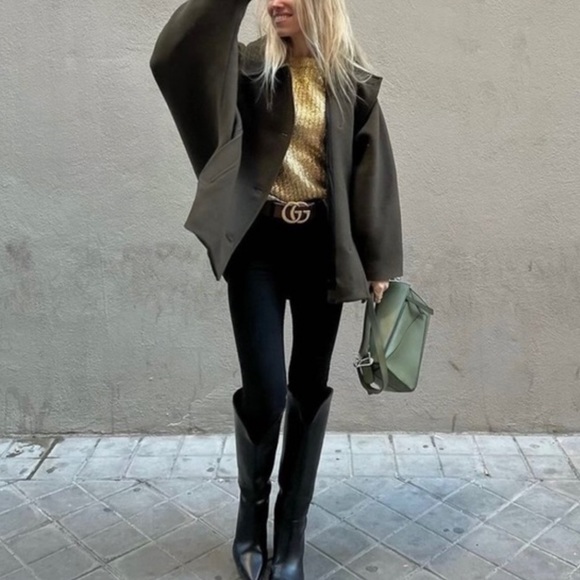 Zara Wool Blend Short Coat - Picture 11 of 16